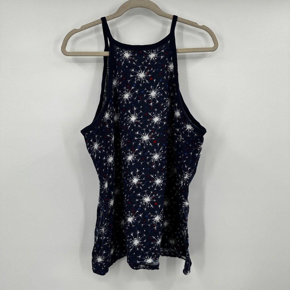 Torrid Classic Fit Navy Blue Firework Star Print High Neck Tank Top Plus Size 1X - Picture 5 of 8